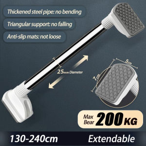 Punch-free Telescopic Rod Adjustable Stainless Steel Shower Curtain Rod Anti-slip Clothes Ro