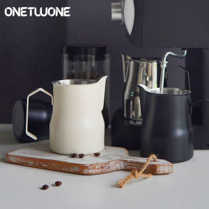 Ontwone เหยือกตีฟองนมสแตนเลสกาแฟถ้วยตีฟองนมที่มีขนาดภายใน350/500มิลลิลิตรเหยือกกาแฟเอสเพรสโซ่ Barista หัตถกรรมกาแฟลาเต้แหลมปากเหยือกฟองนมเหยือก