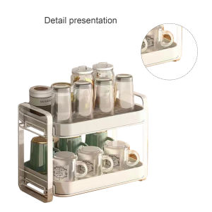 Water Cup Holder for Airing Tea Cup Glass Cup Double-layer Draining Household Tray Desktop Office