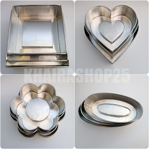 Loyang lekuk bentuk persegi hati sakura oval model cekung ukuran 18 20 22 cm