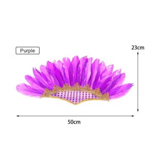 Feather Headpiece Boho Indian Tribe Adjustable Headband Tiara Crown Hair Accessory for Festival