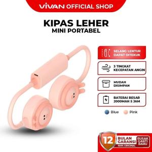 VIVAN VF01 Kipas Leher Mini Portable 3 Kecepatan Angin Type-C 2000 mAh