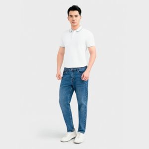 Quần jeans nam Aristino Regular Fit hiệu ứng wash cao cấp co giãn mặc đi làm đi chơi AJN0060S0
