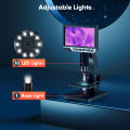 Elikliv EDM11S 7 Inch LCD Digital Microscope with Remote Control 32GB, EDM11 2000X 10 LEDs Biological Microscope for Adults Kids with Digital Microbial Lens, Windows/Mac OS Compatible. 