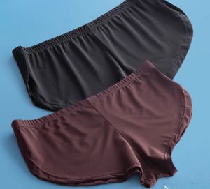 Mens Aro Pants Elasticity Ice Silk Cool Feel Quick Dry Oose Comfy Sports Boxer Shorts Side Fork Mid-waist Casual Home Sleepwear