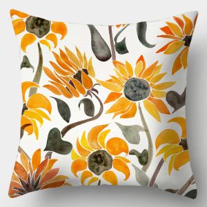 50 designs 45X45cm geometric pattern leaf pattern pillowcase cotton cushion cover home decoration