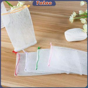 10Pcs Handmade Bath Soap Bubble Mesh Bags / Exfoliating Cleaning Facial Soap Net (Random Color)
