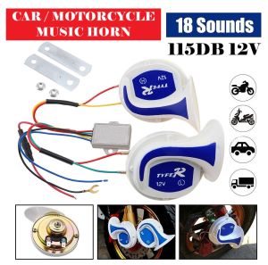 2Pc Car Horn Music Loud 12v BM Horn Snail Horn Air Honk Motorcycle Horn Train Lorry Van Siren Horn Universal 120DB Hon Siput Bunyi Kuat Horn Kereta Motosikal Hon Motor Moto Van Lori Car Accessories Aksesori Kereta