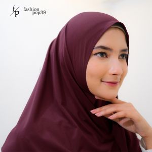 Fashion pop38 - Jilbab instan Sahara Segi 3 Mini 3in1 Jersey Preimum