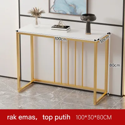 ❤️100cm&garansi❤️Meja Console Meja Minimalis Meja Konsol Estetik Modern Meja Industrial Motif Top Marmer Besi Ruang Tengah Mewah Murah cbl