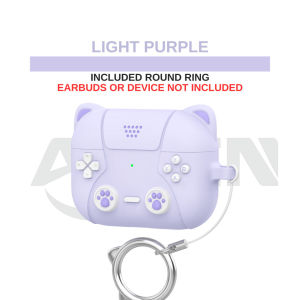 Airpods Pro & Pro 2 Compatible Cute Cat Ear Gamepad Design Silicone Case - Shockproof Cover