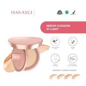 Hanasui Serum Cushion - Cushion Hanasui - 4 Varian Warna - Light - Natural - Medium - Pinkish - Melindungi Dari Sinar Uv - Menutupi Noda Hitam Dikulit - Virgo Shoop