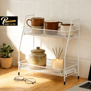 Desktop Double Layer Storage Rack Detachable Iron Kitchen Spice Rack