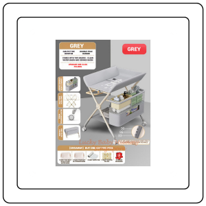 【JJ HOME】Baby Care Changing Table with Wheels / Multifunction Adjustable Height Diaper Changing Station