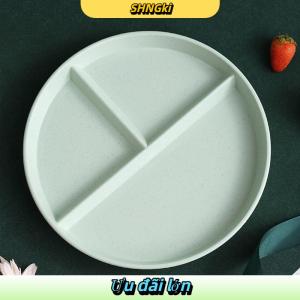 SHNGki Ba-lưới Tây ngăn tấm cho thực phẩm trái cây salad chia tấm rơm lúa mì chế độ ăn uống bữa ăn tấm khay thực phẩm nhà bếp đồ ăn