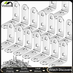 【Vodool】L Shaped Corner Brackets Stainless Steel Right Angle Bracket Rust Proof Cabinet Connector Brackets for Shelves Repairing