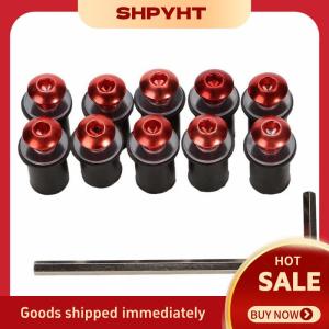 SHPYHT Bộ 10 chiếc bu lông vít gắn kính chắn gió xe máy kèm đai ốc M5 dài 15mm