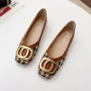 2024 Summer Single Shoes Womens Fashion Style Square Headed Shallow Mouth Square Heel Shoes