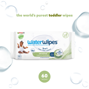 WaterWipes Sensitive+ Baby & Toddler wipes - for Sticky Messes & Quick Clean Ups