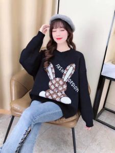 2023 Rabbit Year Long Sleeve Round Neck Knitted Casual Blouse