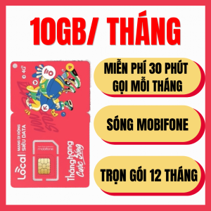 Sim 4G/5G Mobifone Local 12A45F – Trọn Gói 12 Tháng Không Phát Sinh Chi Phí – Data 10GB tốc độ cao + Miễn Phí 30 Phút Gọi – Dùng Toàn Quốc - FREESHIP - CHƯA KÍCH HOẠT