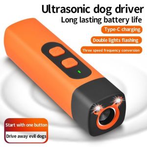 Ultrasonic Bark Control Device High Power Outdoor Dog Deterrent Portable Anti Barking Trainer for Small Medium Dogs