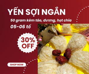 Hộp 50Gram Yến Sợi Ngắn Kèm Táo Đường Phèn Hạt Chia