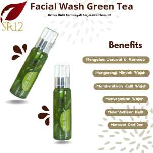 Sabun wajah Facial Wash Green Tea SR12 Sabun Wajah Ekstra Teh Hijau Sabun Kulit Wajah Berminyak Berjerawat Komedo