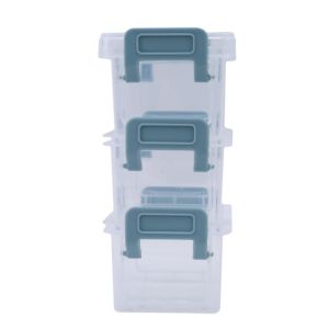 3pcs Cute Mini Stackable Storage Box Dust Proof Cosmetic Storage With Cover Overlay Office