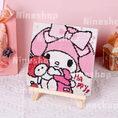 Kuromi DIY Diamond Painting Kids Cute Cartoon Sanrio Melody Toys Handmade Painting with Frame For Kids 钻石画