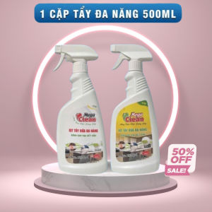 Cặp tẩy đa năng Mega Clean 500ml siêu sạch mọi vết bẩn trên các bề mặt gốm sứ inox nhựa quần áo xoong nồi...