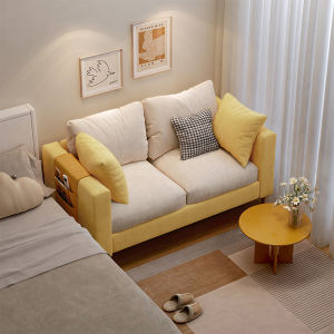 CraftedLiving SG-Apartment Small Sofa Living Room Double Seated Sofas Chairs Rented House Furniture Cozy Home Fabric Lying Bed