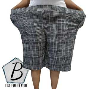 4XL | Kulot Pendek Motif Kotak Super Jumbo