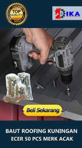 (50 PCS) Skrup Baut Roofing Kuning Ecer 12 x 30 50 70 MURAH / Self Drilling Screw 3cm 5cm 7cm /50pcs