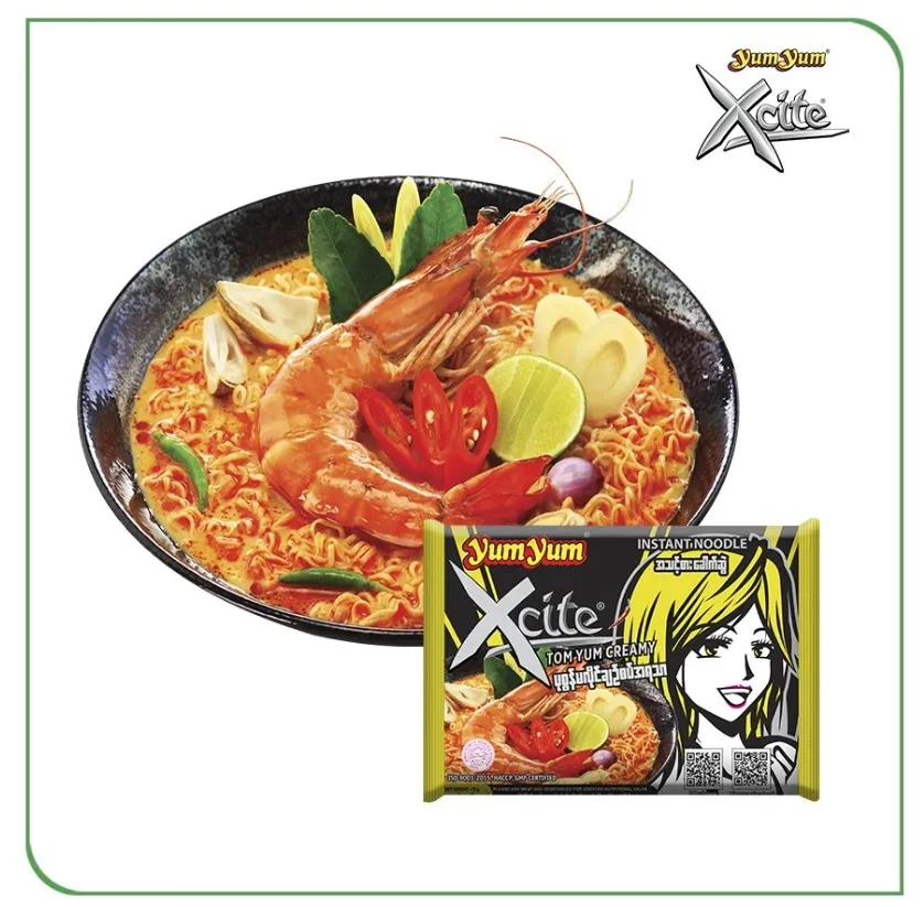 Yum Yum Xcite Instant Noodle Tom Yum Mala Shrimp Chicken Creamy