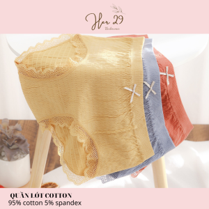 Quần lót cotton viền ren mặc mềm mịn thoải mái thoáng mát dễ chịu kiểu dáng basic  - QL001 - Her Bra