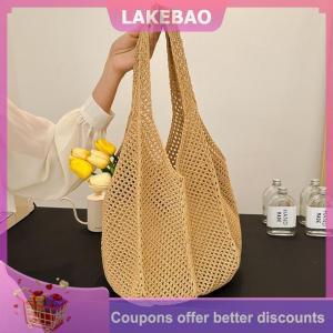 【LAKEBAO】 Thời trang và giải trí New Tote Túi dệt kim Túi rỗng bãi biển dệt kim Túi