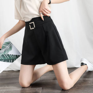 LOMOGI Women Shorts Solid Color Shorts for Women Korean Style Loose Chiffon Casual Shorts Female Plus Size Cotton Ladies Short