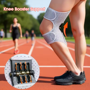 2PCS Powerful Rebound Springs Knee Booster Non-Slip Breathable Knee Assistive Device Adjustable Spring Stabilizer Brace Joint Support