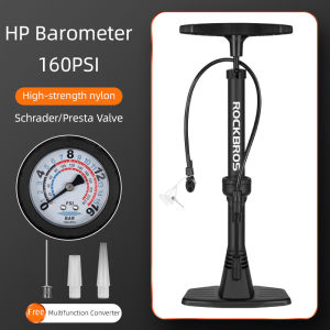 【Giao hàng địa phương】ROCKBROS Bơm không khí 160PSI Máy đo áp suất cao Bơm xe đạp Schrader/Presta Van Xe hơi Bơm không khí tiết kiệm lao động