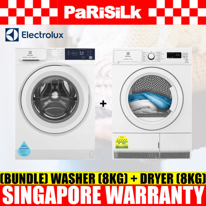 (Bulky) (Bundle) Electrolux EWF8024D3WB UltimateCare 300 Front Load Washing Machine (8kg) + EDH804H3WB UltimateCare 300 Heat Pump Dryer (8kg)