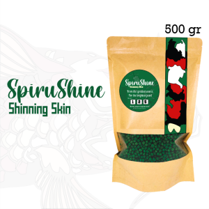 Makanan Ikan Koi Mas Koki Spirushine Sisik Mengkilap 500 gr Ikanesia