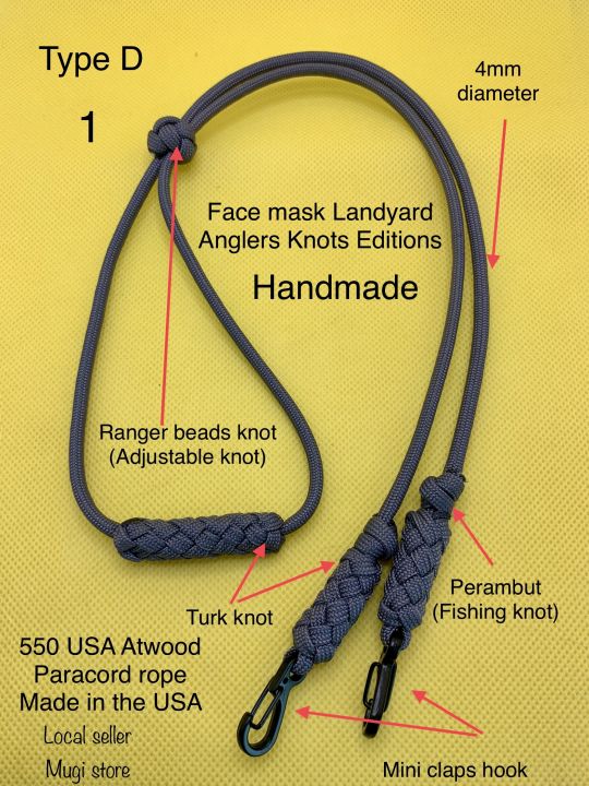 Lanyard face mask, adjustable face mask extender, paracord | Lazada