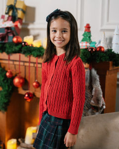 LEWIS EMMA - Cable Knit Cardigan (6 Bulan-14 Tahun) Cardigan Lengan Panjang Anak Perempuan