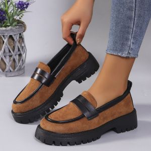 New Large-Size Loafers Fashionable Single Shoes Versatile And Stylish Suede WomenS Shoes