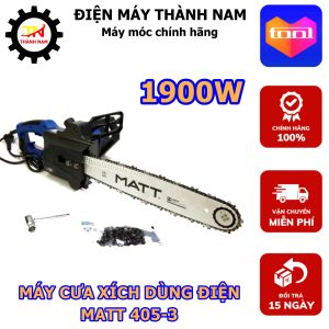 Máy Cưa Xích Dùng Điện MATT405-3 - Công Suất 1900W - Đầy Đủ Phụ Kiện - Chính Hãng - Bảo Hành 6 Tháng