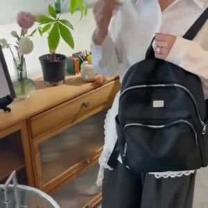 korean fashion Nylon waterproof  Backpack High School Students Leisure Schoolbag For women #8241