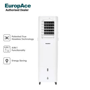 EuropAce 4-in-1 Hoseless Air Cooler with Air Con Compressor | EHAC13DH1WH | Hybrid Cooling Technology 60% Energy Savings 3 to 7x More Powerful (13K BTU of Cooling Power)