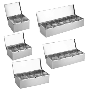 4 Compartment Nonrust Steel Spice Holder Safe Materials Kitchen Counter Organizers With Secure Grip Design