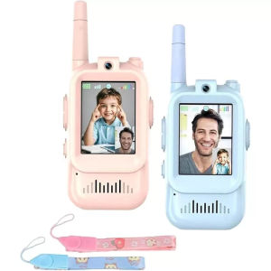 SGChildrens Video Walkie Talkie 2-inch HD Screen Display Rechargeable Walkie Talkie For Kids Gift